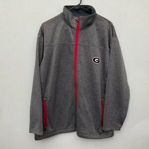 Knights Apparel University Of Georgia Grey, Red Zip Up Jacket Size L Bulldogs